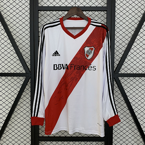 Retro Long Sleeve River Plate 13-14 Home S-XXL